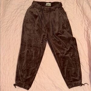 Brown Velour Jogger Pants